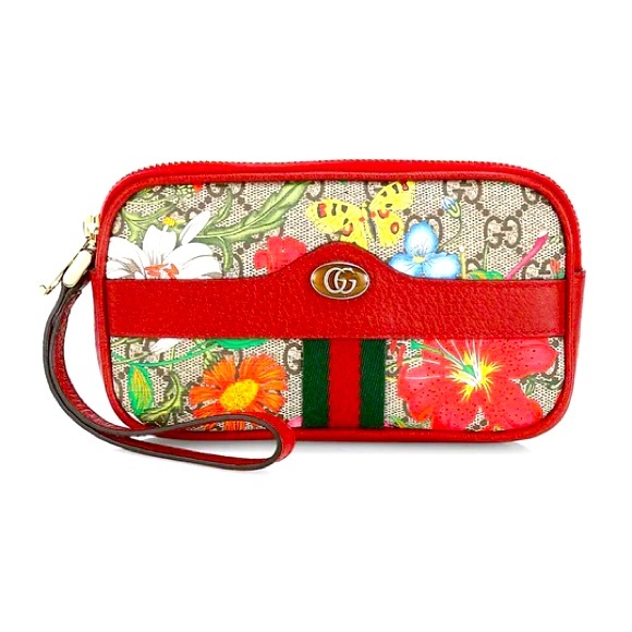 Gucci GG Ophidia Flora Wristlet - Picture 1 of 11